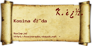 Kosina Éda névjegykártya